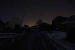 Lenzie during the power cut (note the glow from nearby conurbations)